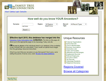 Tablet Screenshot of familytreeconnection.com
